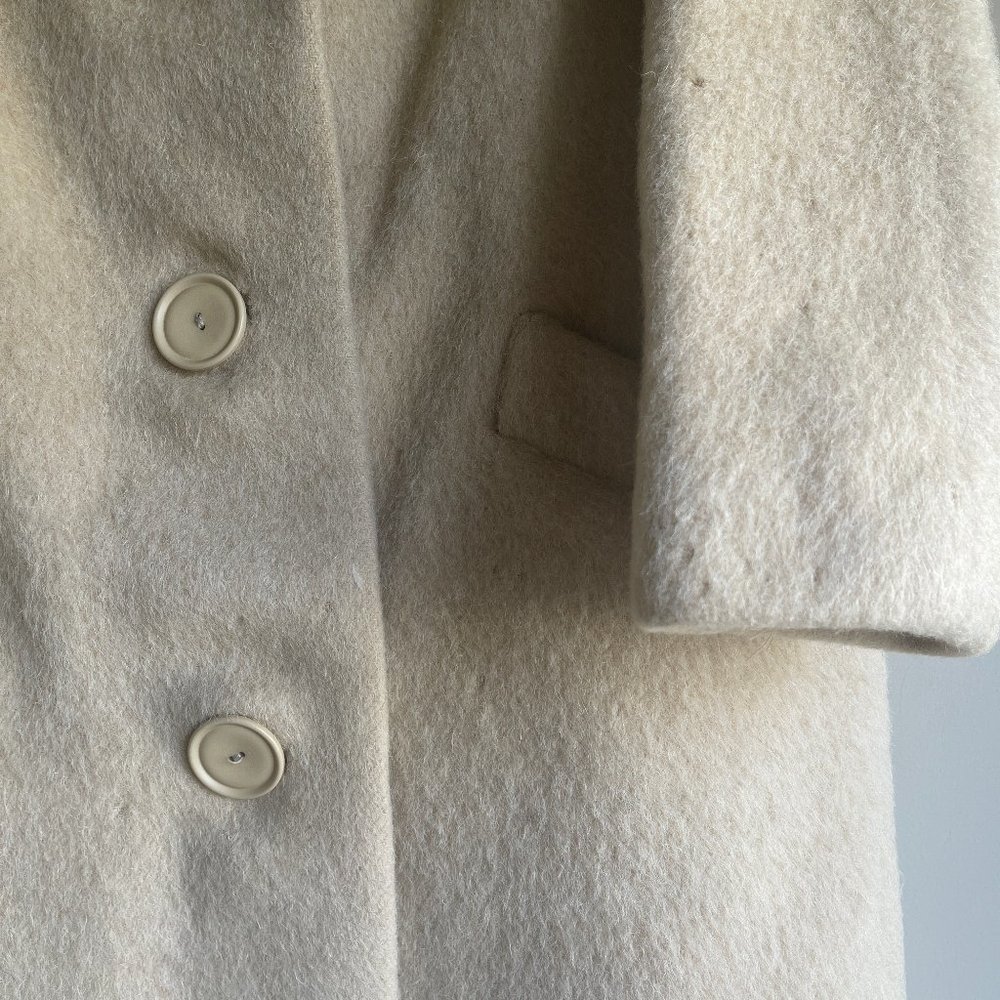 Vintage Marlborough Mohair Gimbel Brothers Long Cream Wool England Medium - Picture 3 of 7